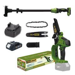 Aku řetězová pila PKA24 a prodlužovací nástavec sada s baterií 20V 2Ah a nabíječkou | SPKA24/20-1/20-2A/PPKA24 Procraft