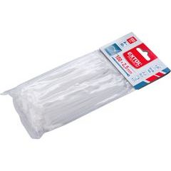 EXTOL PREMIUM pásky stahovací na kabely bílé, 100x2,5mm, 100ks, nylon PA66, 8856102
