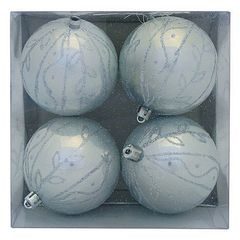 Ozdoba Xmas N16 8004, 4dílná, stříbrná