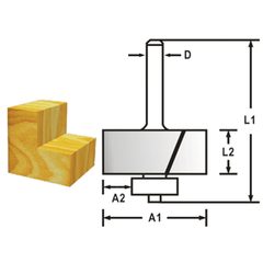 Makita D-48739 - Falcovací fréza s ložiskem stopka 8 mm,31,8x12,2x54,6 mm