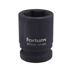 FORTUM hlavice nástrčná rázová 3/4", 27mm, L 52mm, 4703027