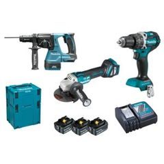 Makita DLX3119TJ - Aku sada DHP484+DGA513+DHR243 Li-ion LXT 18V/5,0Ah