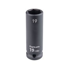 FORTUM hlavice nástrčná rázová 1/2", 19mm, L 78mm, CrMoV, 4703219