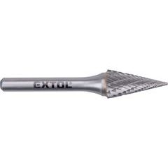 EXTOL INDUSTRIAL fréza karbidová, konická-jehlan, pr.12x25mm/stopka 6mm,sek střední (double-cut), 8703795