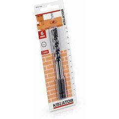 Kreator KRT011403 2 ks HEX Vrtáků do kamene a zdiva 6.0 x 120 mm