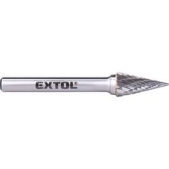 EXTOL INDUSTRIAL fréza karbidová, konická-jehlan, pr.10x20mm/stopka 6mm,sek střední (double-cut), 8703794