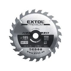 EXTOL PREMIUM kotouč pilový s SK plátky, O 185x3,0x20mm, 24T, 8803225