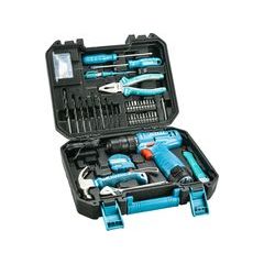 Total Vrtací šroubovák AKU 12V Li-ion s nářadím, sada 81ks, THKTHP10812