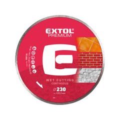 EXTOL PREMIUM kotouč diamantový řezný celoobvodový - mokré řezání, O 230x22,2x2,8mm, 108735