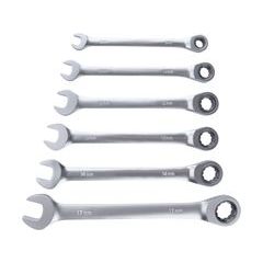 Total Klíče ráčnové očkoploché, sada 6ks, 8-17mm, industrial, CrMo, THT102RK566