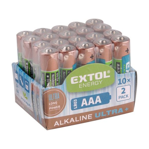 EXTOL ENERGY BATERIE ALKALICKÉ, 20KS, 1,5V AA (LR6), 42013 - BATERIE AA, AAA, 9V ...{% if zbozi.kategorie.adresa_nazvy[0] != zbozi.kategorie.nazev %} - DŮM A DOMÁCNOST, ELEKTRO..{% endif %}