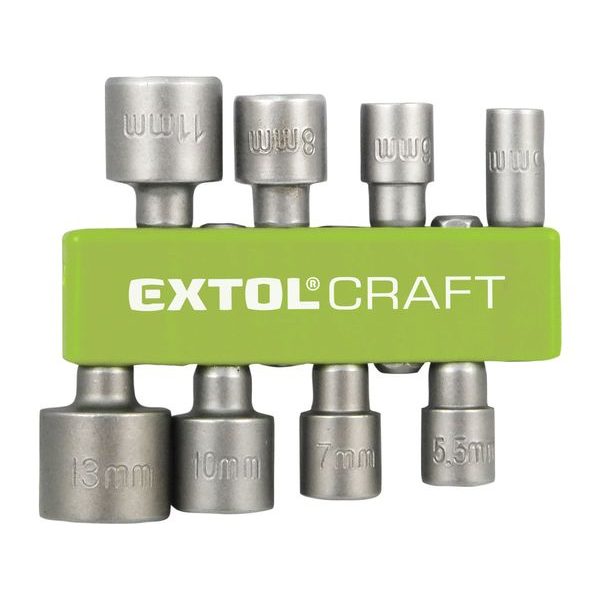 EXTOL CRAFT HLAVICE NÁSTRČNÉ DO VRTAČKY, SADA 8KS, 5-13MM, 10213 - NÁSTRČKOVÉ BITY 1/4{% if zbozi.kategorie.adresa_nazvy[0] != zbozi.kategorie.nazev %} - PŘÍSLUŠENSTVÍ{% endif %}