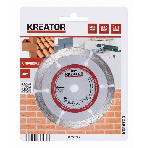 KREATOR KRT082000 DIAMANTOVÝ KOTOUČ 89 MM DRY - DIAMATOVÉ KOTOUČE - ŘEZNÉ{% if zbozi.kategorie.adresa_nazvy[0] != zbozi.kategorie.nazev %} - PŘÍSLUŠENSTVÍ{% endif %}