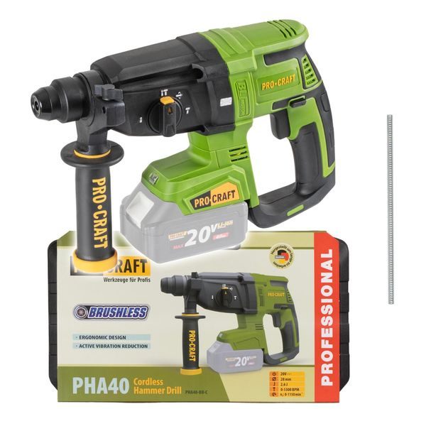 KLADIVO VRTACÍ AKU PROCRAFT PHA40BB (BEZ BATERIE A NABÍJEČKY V KUFRU) | PHA40-BB-С PROCRAFT - AKU VRTACÍ, SEKACÍ A KOMBINOVANÁ KLADIVA{% if zbozi.kategorie.adresa_nazvy[0] != zbozi.kategorie.nazev %} - AKU NÁŘADÍ{% endif %}