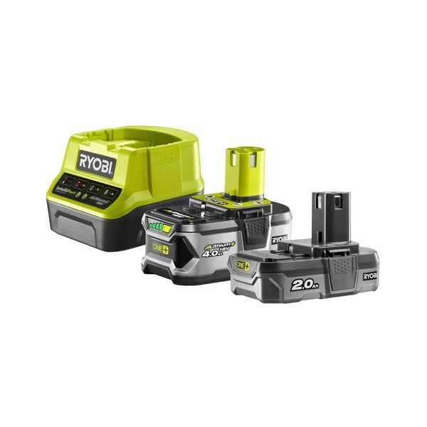 RYOBI RC18120-242 SADA 18 V LITHIUM IONTOVÁ BATERIE 2 + 4 AH S NABÍJEČKOU RC18120 ONE+ - AKU RYOBI ONE+{% if zbozi.kategorie.adresa_nazvy[0] != zbozi.kategorie.nazev %} - AKU NÁŘADÍ{% endif %}