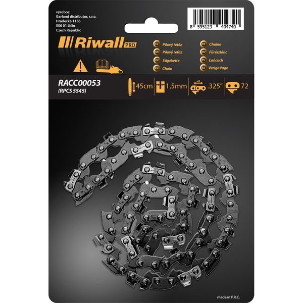RIWALL PRO PILOVÝ ŘETĚZ .325" 1,5 MM ( LIŠTA 18" ) 72 ČLÁNKŮ PRO RPCS 5545 / BKS 5300 S - ND GARLAND{% if zbozi.kategorie.adresa_nazvy[0] != zbozi.kategorie.nazev %} - NÁHRADNÍ DÍLY{% endif %}