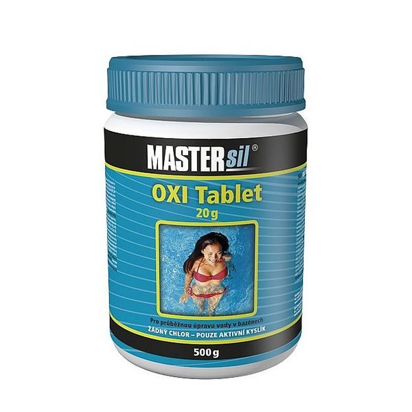 OXI TABLETY MASTERSIL DÓZA 20G 0,5KG - BAZÉNOVÉ PŘÍSLUŠENSTVÍ A CHEMIE{% if zbozi.kategorie.adresa_nazvy[0] != zbozi.kategorie.nazev %} - ZAHRADA{% endif %}