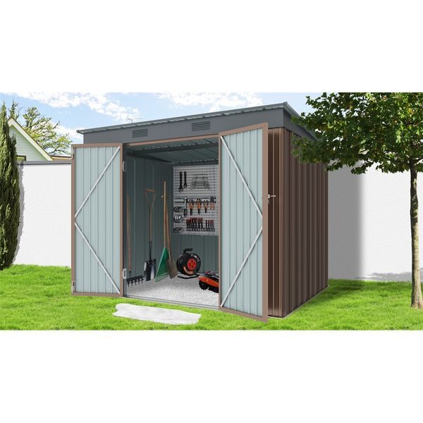 RIWALL PRO RMSP 6X8 BROWN ZAHRADNÍ DOMEK KOVOVÝ 2,4 X 1,8 M S PULTOVOU STŘECHOU HNĚDÝ - ZAHRADNÍ DOMKY{% if zbozi.kategorie.adresa_nazvy[0] != zbozi.kategorie.nazev %} - DŮM A DOMÁCNOST, ELEKTRO..{% endif %}