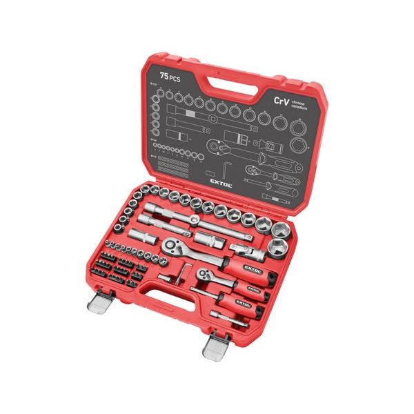 EXTOL PREMIUM HLAVICE NÁSTRČNÉ, SADA 75KS, 1/4", 1/2", 8818321 - GOLA SADY{% if zbozi.kategorie.adresa_nazvy[0] != zbozi.kategorie.nazev %} - RUČNÍ NÁŘADÍ{% endif %}