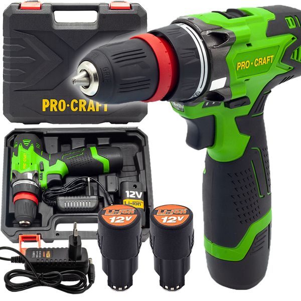 AKU VRTACÍ ŠROUBOVÁK PROCRAFT PA12DFR | PA12DFR PROCRAFT - AKU ŠROUBOVÁK 12 V{% if zbozi.kategorie.adresa_nazvy[0] != zbozi.kategorie.nazev %} - AKU NÁŘADÍ{% endif %}