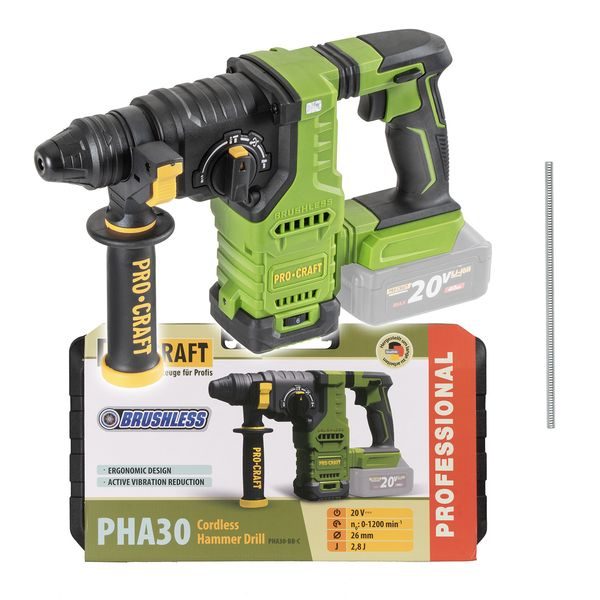 KLADIVO VRTACÍ AKU PROCRAFT PHA30BB (BEZ BATERIE A NABÍJEČKY V KUFRU) | PHA30-BB-С PROCRAFT - AKU VRTACÍ, SEKACÍ A KOMBINOVANÁ KLADIVA{% if zbozi.kategorie.adresa_nazvy[0] != zbozi.kategorie.nazev %} - AKU NÁŘADÍ{% endif %}