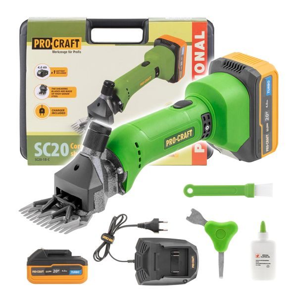 AKU STROJEK PRO STŘÍHÁNÍ OVCÍ PROCRAFT SC20 | SC20 PROCRAFT - PRO CHOVATELE{% if zbozi.kategorie.adresa_nazvy[0] != zbozi.kategorie.nazev %} - KRMIVA{% endif %}