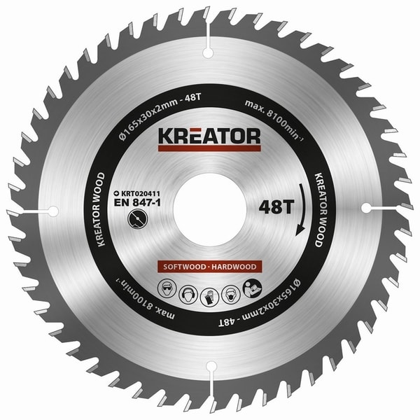 KREATOR KRT020411 PILOVÝ KOTOUČ NA DŘEVO 165MM, 48T - PRŮMĚR 150, 160 A 165{% if zbozi.kategorie.adresa_nazvy[0] != zbozi.kategorie.nazev %} - PŘÍSLUŠENSTVÍ{% endif %}