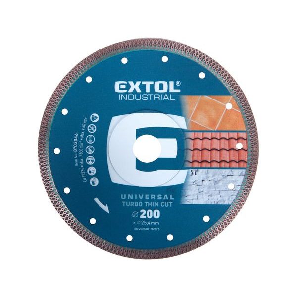 EXTOL INDUSTRIAL KOTOUČ DIAMANTOVÝ ŘEZNÝ, TURBO THIN CUT, SUCHÉ I MOKRÉ ŘEZÁNÍ, O 200X25,4X2MM, 8703046 - DIA KOTOUČ 180 MM{% if zbozi.kategorie.adresa_nazvy[0] != zbozi.kategorie.nazev %} - PŘÍSLUŠENSTVÍ{% endif %}