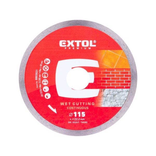 EXTOL PREMIUM KOTOUČ DIAMANTOVÝ ŘEZNÝ CELOOBV. EXTRA TENKÝ - MOKRÉ ŘEZÁNÍ, O 115X22,2X1,1MM, 8803021 - DIA KOTOUČ 115 MM{% if zbozi.kategorie.adresa_nazvy[0] != zbozi.kategorie.nazev %} - PŘÍSLUŠENSTVÍ{% endif %}