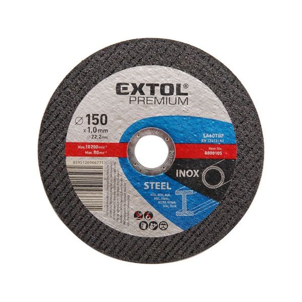 EXTOL PREMIUM KOTOUČ ŘEZNÝ NA OCEL/NEREZ, O 150X1,0X22,2MM, 8808105 - ŘEZNÝ KOTOUČ 150 MM{% if zbozi.kategorie.adresa_nazvy[0] != zbozi.kategorie.nazev %} - PŘÍSLUŠENSTVÍ{% endif %}