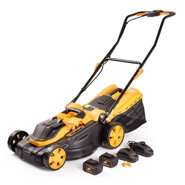 RIWALL PRO RALM 3820 SET AKUMULÁTOROVÁ SEKAČKA 2X20 V + 2X 4 AH BATERIE + 2X NABÍJEČKA 2,4 A - AKUMULÁTOROVÉ SEKAČKY{% if zbozi.kategorie.adresa_nazvy[0] != zbozi.kategorie.nazev %} - ZAHRADA{% endif %}