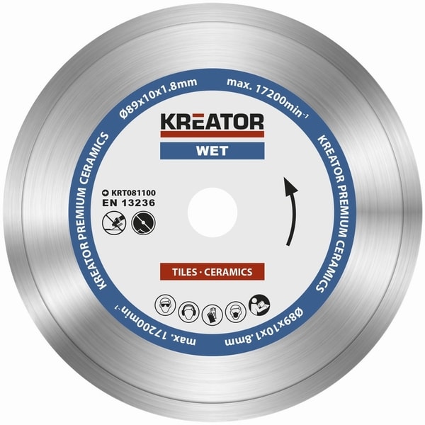 KREATOR KRT081100 DIAMANTOVÝ KOTOUČ CELOOBVODOVÝ 89MM PREMIUM - DIAMATOVÉ KOTOUČE - ŘEZNÉ{% if zbozi.kategorie.adresa_nazvy[0] != zbozi.kategorie.nazev %} - PŘÍSLUŠENSTVÍ{% endif %}