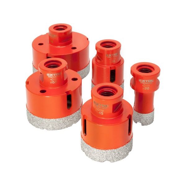 EXTOL PREMIUM SADA 5KS VYKRUŽOVACÍCH DIAMANTOVÝCH KORUNEK, O 20-35-45-55-68MM, ZÁVIT M14, 8802995 - DIAMANTOVÉ KORUNKY{% if zbozi.kategorie.adresa_nazvy[0] != zbozi.kategorie.nazev %} - PŘÍSLUŠENSTVÍ{% endif %}
