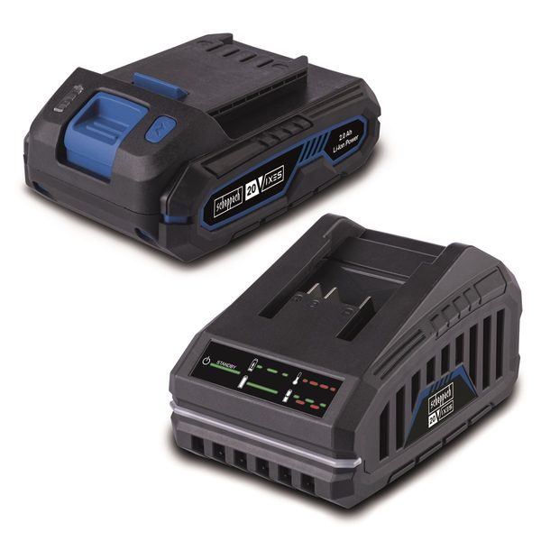 SCHEPPACH SBSK2.0 20 V IXES SET NABÍJEČKY 2,4 A A LITHIUM-IONTOVÉ BATERIE 2 AH - AKUMULÁTORY A NABÍJEČKY SCHEPPACH{% if zbozi.kategorie.adresa_nazvy[0] != zbozi.kategorie.nazev %} - NÁHRADNÍ DÍLY{% endif %}