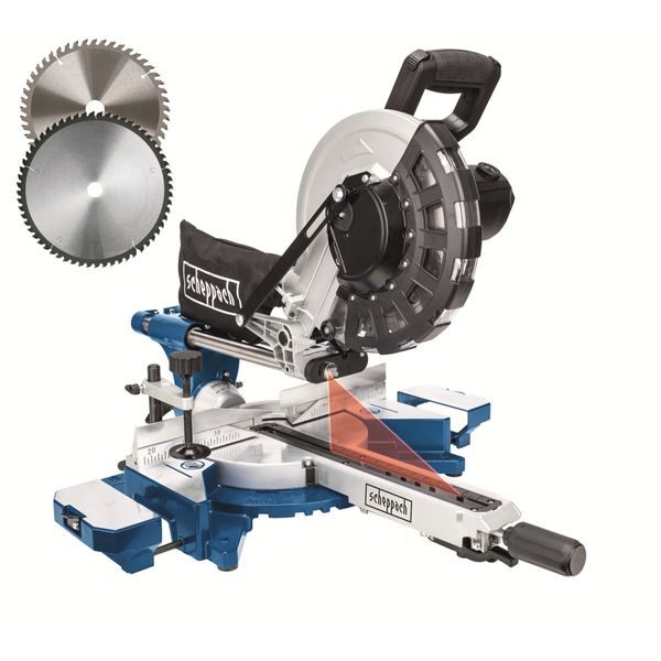 SCHEPPACH HM 254 POKOSOVÁ PILA S POTAHEM A LASEREM + 2. KOTOUČ - POKOSOVÉ PILY DO 260MM{% if zbozi.kategorie.adresa_nazvy[0] != zbozi.kategorie.nazev %} - ELEKTRICKÉ NÁŘADÍ{% endif %}