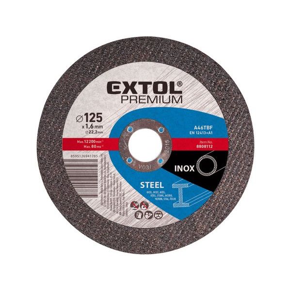 EXTOL PREMIUM KOTOUČ ŘEZNÝ NA OCEL/NEREZ, 180X3,0X22,2MM, 8808128 - ŘEZNÝ KOTOUČ 180 MM{% if zbozi.kategorie.adresa_nazvy[0] != zbozi.kategorie.nazev %} - PŘÍSLUŠENSTVÍ{% endif %}