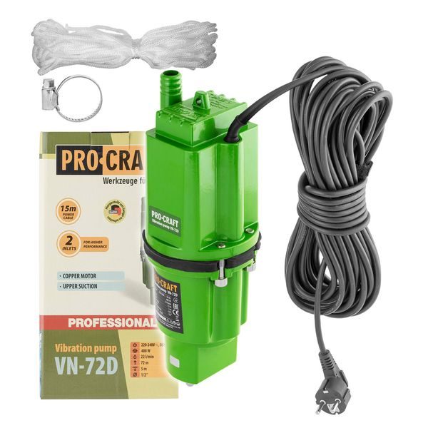 VIBRAČNÍ ČERPADLO PROCRAFT VN-72D | VN-72D PROCRAFT - HLUBINNÁ ČERPADLA{% if zbozi.kategorie.adresa_nazvy[0] != zbozi.kategorie.nazev %} - ZAHRADA{% endif %}