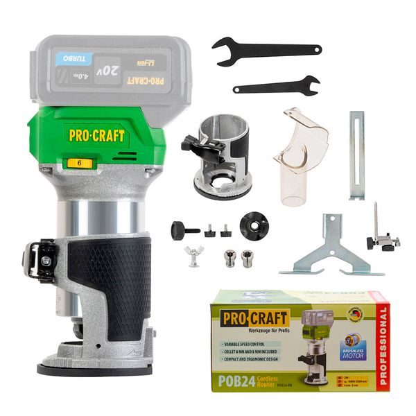 AKU FRÉZKA HORNÍ PROCRAFT POB24 PŘÍSLUŠENSTVÍM 3V1 (BEZ BATERIE A NABÍJEČKY) | POB24BB PROCRAFT - AKU FRÉZKY{% if zbozi.kategorie.adresa_nazvy[0] != zbozi.kategorie.nazev %} - AKU NÁŘADÍ{% endif %}