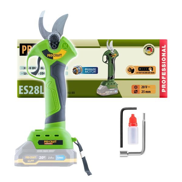 AKU NŮŽKY NA VĚTVE PROCRAFT ES28LI (BEZ BATERIE A NABÍJEČKY) | ES28LIBB PROCRAFT - AKU NŮŽKY NA VĚTVE{% if zbozi.kategorie.adresa_nazvy[0] != zbozi.kategorie.nazev %} - ZAHRADA{% endif %}