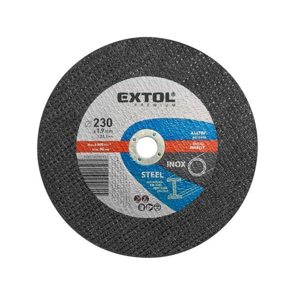 EXTOL PREMIUM KOTOUČ ŘEZNÝ NA OCEL/NEREZ, O 230X1,9X22,2MM, 8808119 - ŘEZNÝ KOTOUČ 230 MM{% if zbozi.kategorie.adresa_nazvy[0] != zbozi.kategorie.nazev %} - PŘÍSLUŠENSTVÍ{% endif %}
