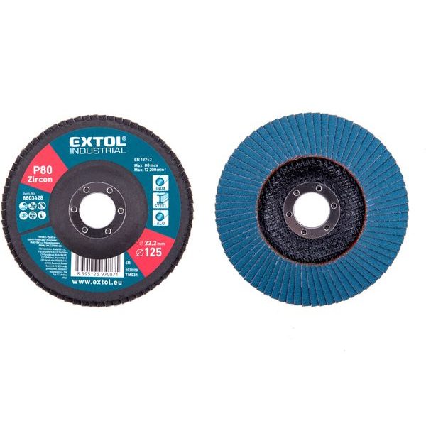 EXTOL INDUSTRIAL KOTOUČ LAMELOVÝ ŠIKMÝ ZIRKONOVÝ, O 125MM, P80, 8803428 - LAMELOVÉ KOTOUČE{% if zbozi.kategorie.adresa_nazvy[0] != zbozi.kategorie.nazev %} - PŘÍSLUŠENSTVÍ{% endif %}