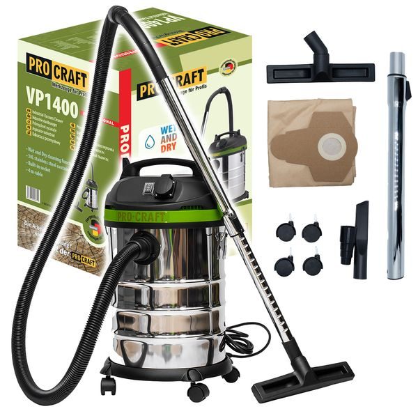 PRŮMYSLOVÝ VYSAVAČ PROCRAFT VP1400 | VP1400 PROCRAFT - VYSAVAČE PRO SUCHÉ I MOKRÉ SÁNÍ{% if zbozi.kategorie.adresa_nazvy[0] != zbozi.kategorie.nazev %} - ELEKTRICKÉ NÁŘADÍ{% endif %}