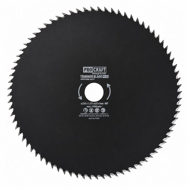 NŮŽ KŘOVINOŘEZU (KOTOUČ) (D255*25.4) 80T PROCRAFT | H-80T PROCRAFT - ŽACÍ LISTY - NOŽE{% if zbozi.kategorie.adresa_nazvy[0] != zbozi.kategorie.nazev %} - ZAHRADA{% endif %}