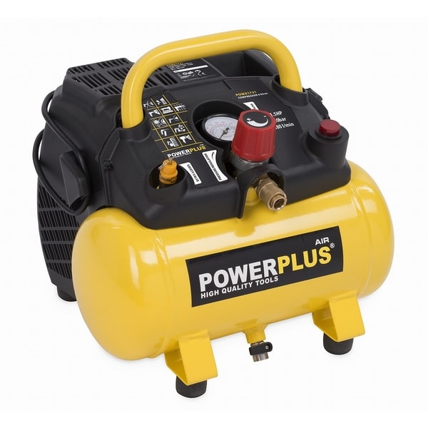 POWERPLUS POWX1721 KOMPRESOR 1100W 6L 8BAR BEZOLEJOVÝ - BEZOLEJOVÉ KOMPRESORY{% if zbozi.kategorie.adresa_nazvy[0] != zbozi.kategorie.nazev %} - PNEU NÁŘADÍ{% endif %}