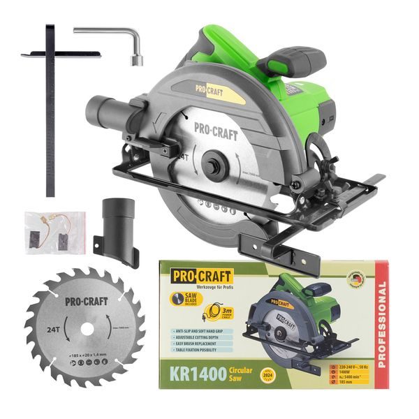 PILA KOTOUČOVÁ PROCRAFT KR1400, 185MM | KR1400 PROCRAFT - PRŮMĚR KOTOUČE 165-190 MM{% if zbozi.kategorie.adresa_nazvy[0] != zbozi.kategorie.nazev %} - ELEKTRICKÉ NÁŘADÍ{% endif %}