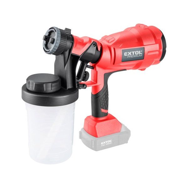EXTOL PREMIUM 8891863 PISTOLE STŘÍKACÍ HVLP AKU SHARE20V, 20V LI-ION, BEZ BATERIE A NABÍJEČKY, 8891863 - AKU SPECIALITY{% if zbozi.kategorie.adresa_nazvy[0] != zbozi.kategorie.nazev %} - AKU NÁŘADÍ{% endif %}