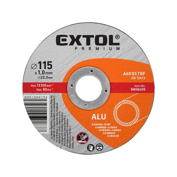 EXTOL PREMIUM KOTOUČ ŘEZNÝ NA HLINÍK, O 115X1,0X22,2MM, 8808400 - ŘEZNÉ KOTOUČE NA HLINÍK{% if zbozi.kategorie.adresa_nazvy[0] != zbozi.kategorie.nazev %} - PŘÍSLUŠENSTVÍ{% endif %}