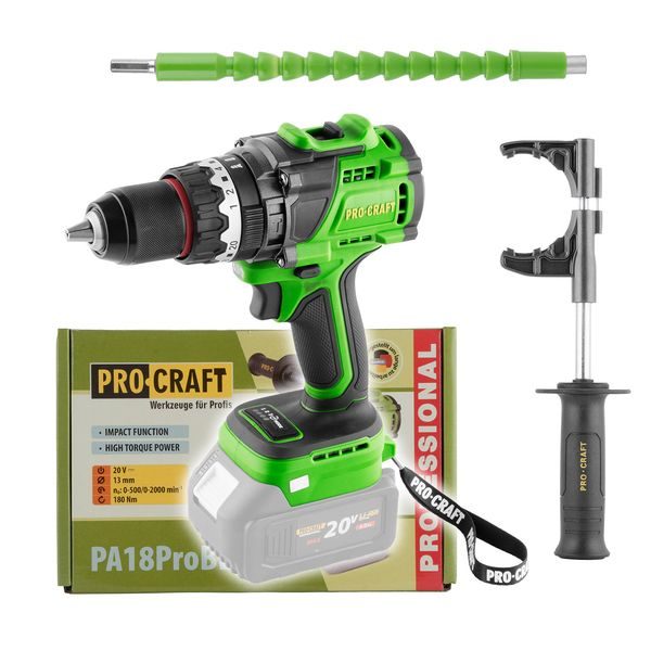 AKU ŠROUBOVÁK 180NM PROCRAFT PA18PROBL (BEZ BATERIE A NABÍJEČKY) | PA18PROBL-BB PROCRAFT - AKU ŠROUBOVÁK 18V - 20V{% if zbozi.kategorie.adresa_nazvy[0] != zbozi.kategorie.nazev %} - AKU NÁŘADÍ{% endif %}