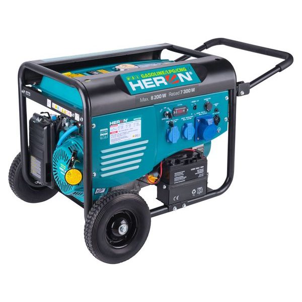 HERON ELEKTROCENTRÁLA BENZÍNOVÁ A PLYNOVÁ (LPG/NG) 17HP/8,2KW, ELEKTRICKÝ START, ATS READY, PODVOZEK, 8896326 - PLYNOVÉ ELEKTROCENTRÁLY{% if zbozi.kategorie.adresa_nazvy[0] != zbozi.kategorie.nazev %} - ELEKTROCENTRÁLY{% endif %}