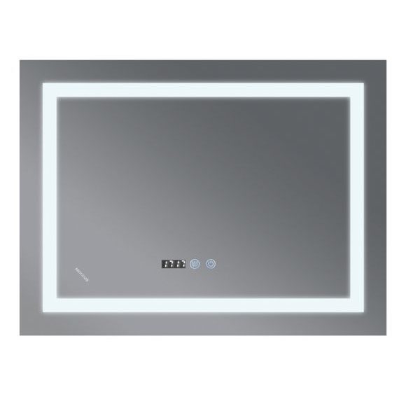 KOUPELNOVÉ ZRCADLO S LED OSVĚTLENÍM, PROTIZAMLŽOVACÍ FUNKCÍ, REGULACÍ JASU A HODINKAMI, MR02-100×80 | MR02-100×80 WARM PROCRAFT - ZRCADLA{% if zbozi.kategorie.adresa_nazvy[0] != zbozi.kategorie.nazev %} - SANITA{% endif %}